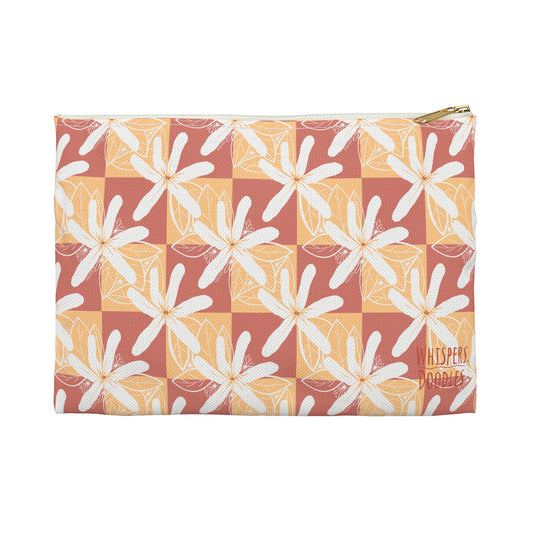 Red & Orange Tiare Checkered Zippered Pouch