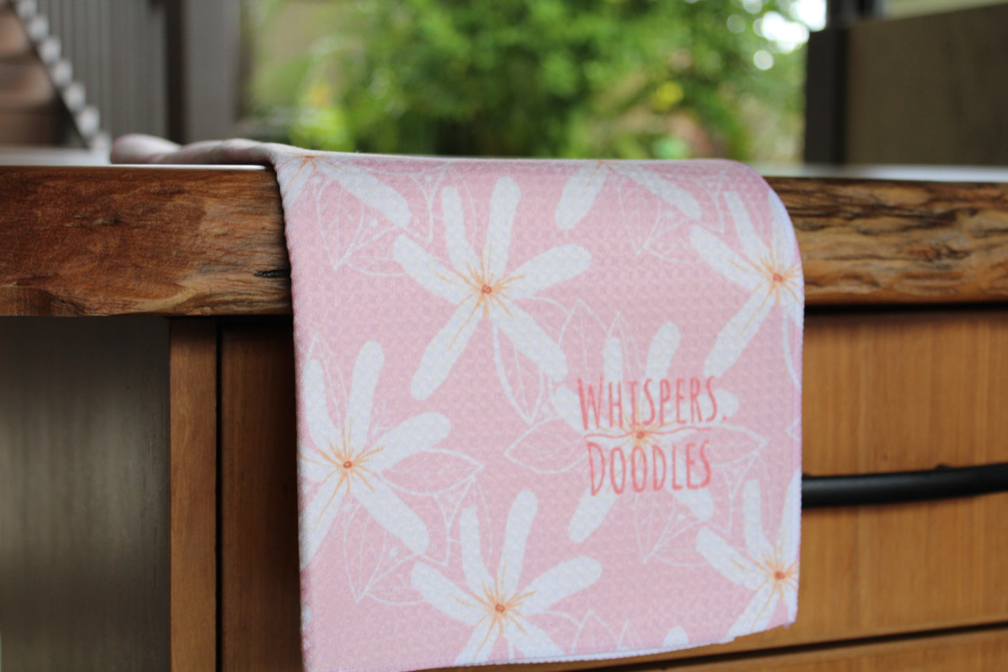 Pink Tiare Soft Tea Towel