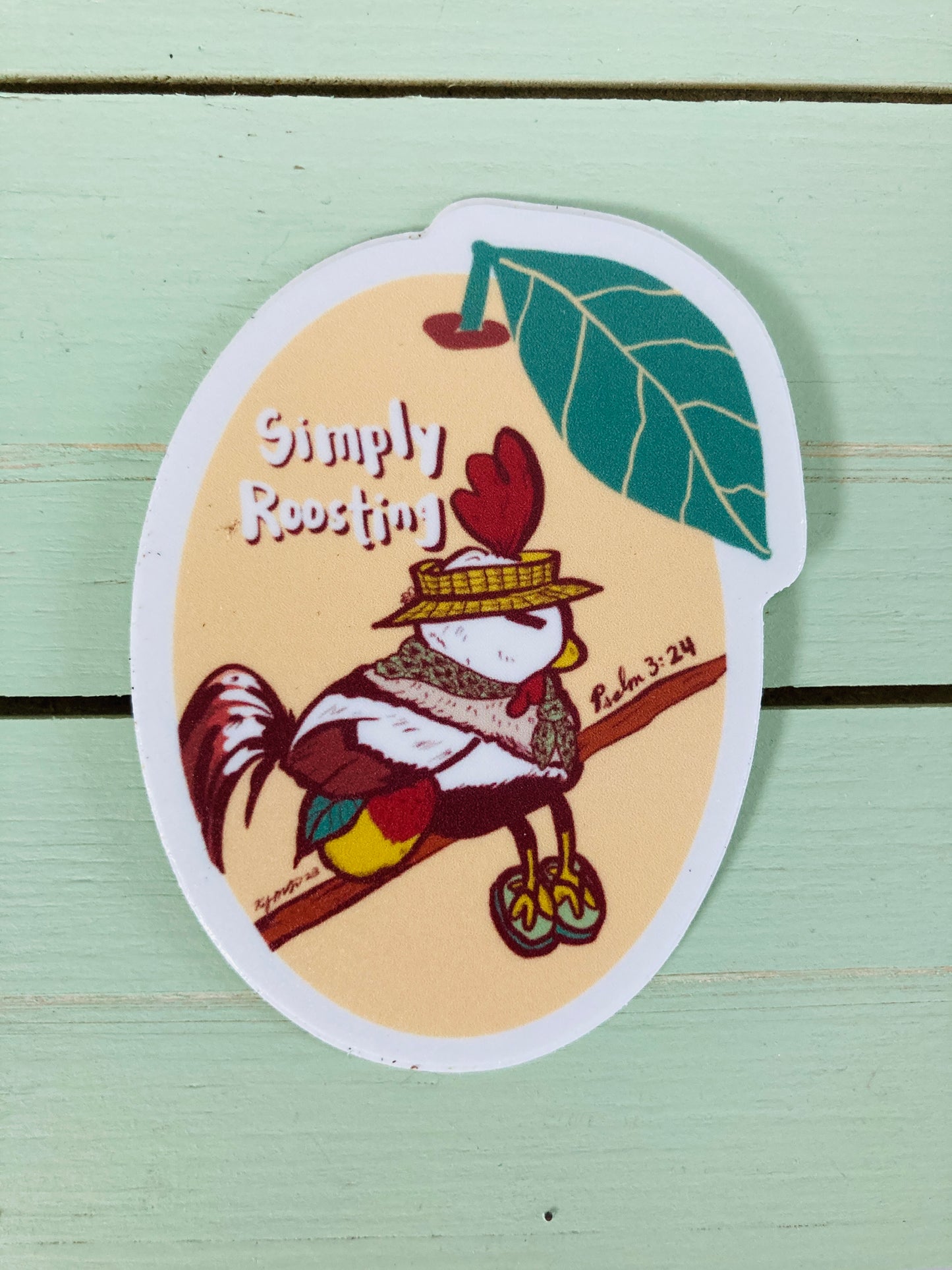 Simply Roosting Waterproof Sticker