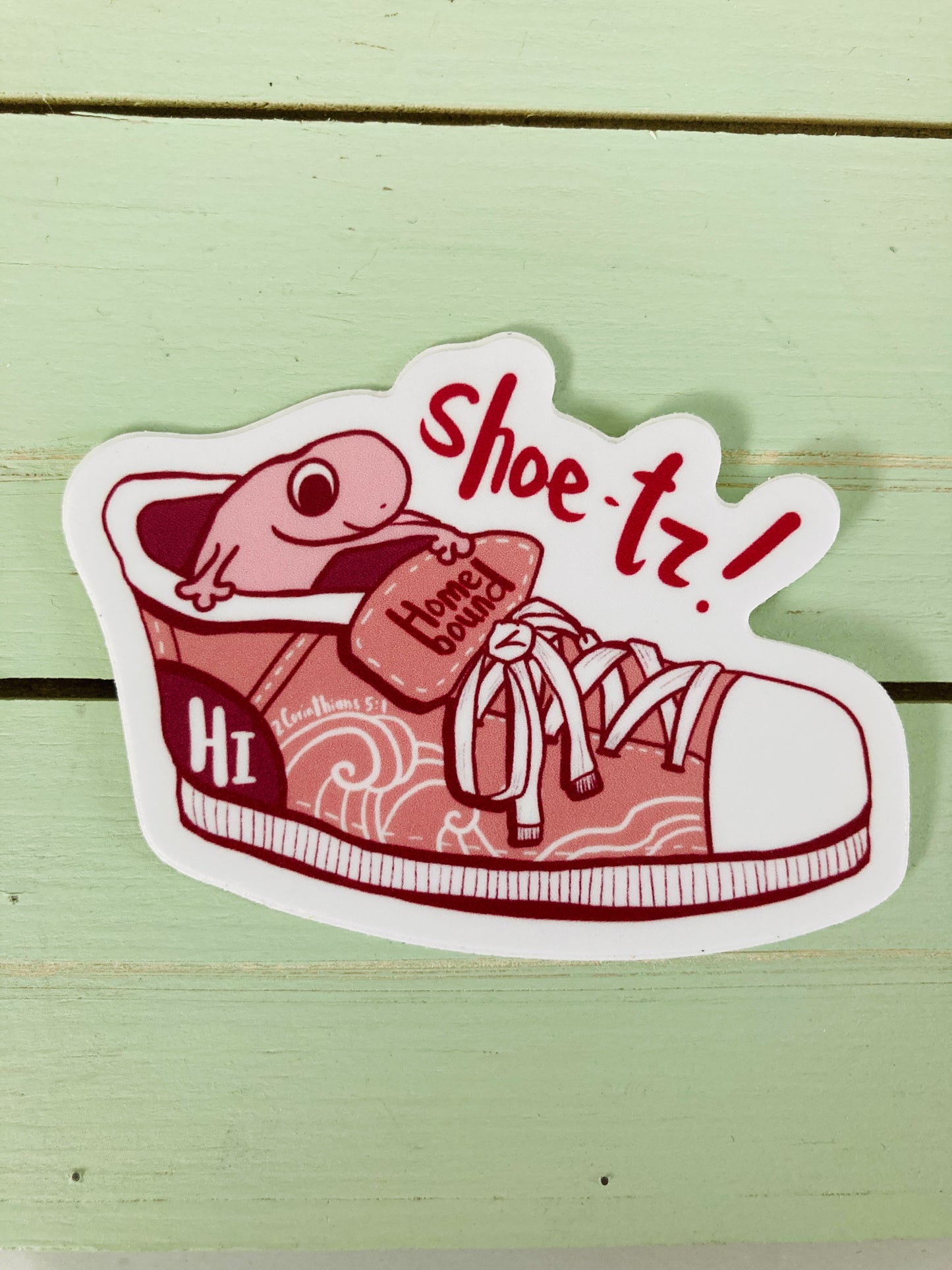 Pink Shoe-tz Gecko Waterproof Sticker