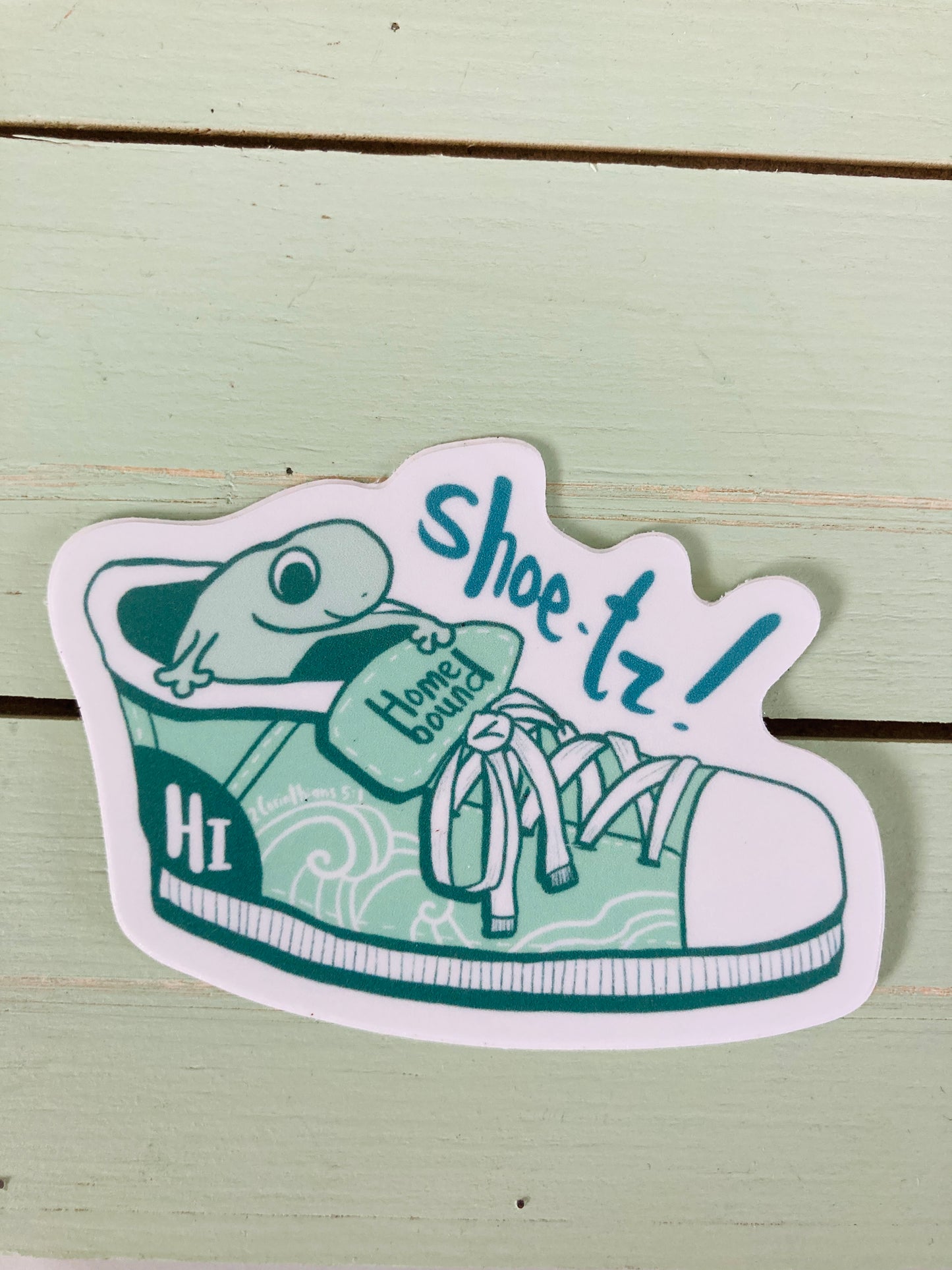 Light Green Shoe-tz Gecko Waterproof Sticker