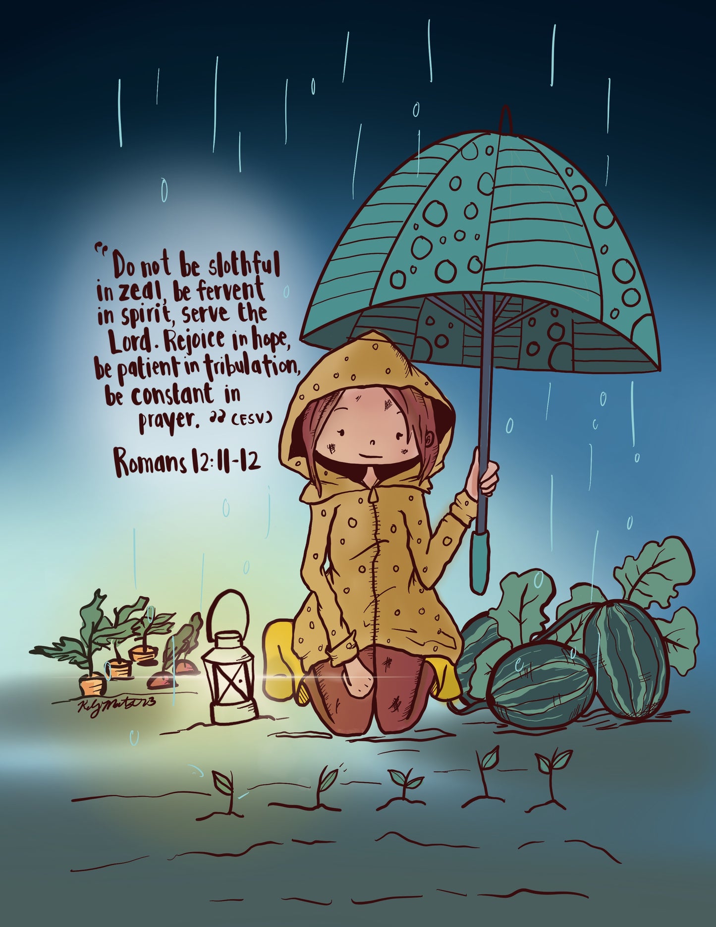 Romans 12:11-12 Rain Garden